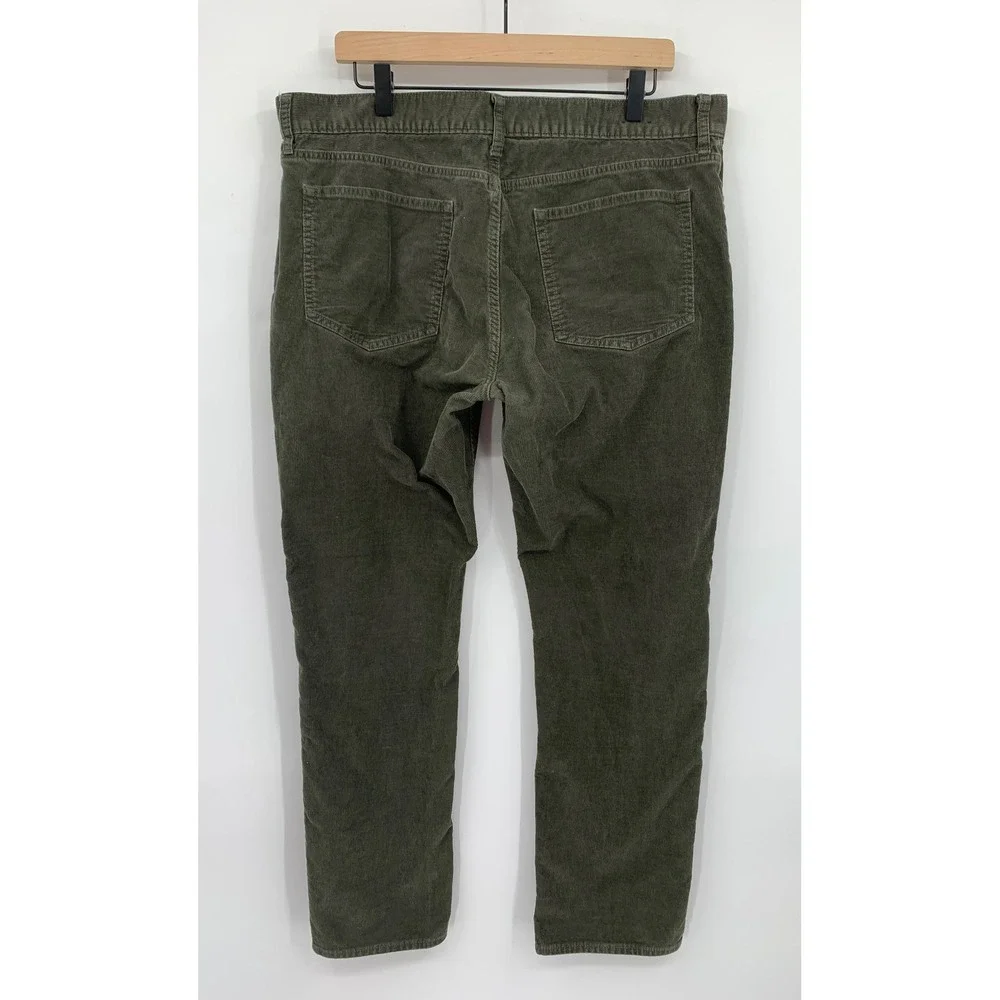 J Crew Corduroy Pants Mens 36x30 Green Corduroy Slim Fit Flex Fall Preppy